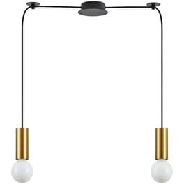 Φωτιστικό Οροφής Δίφωτο Homelighting Adept Tube 77-8570 Μεταλλικό - Μαύρο/Χρυσό