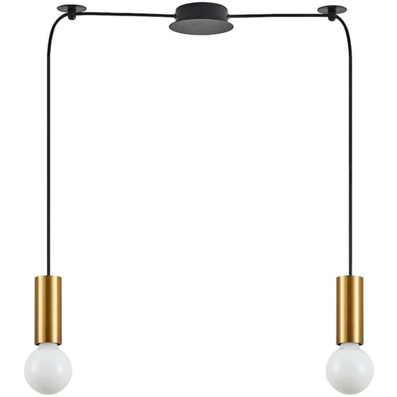 Φωτιστικό Οροφής Δίφωτο Homelighting Adept Tube 77-8570 Μεταλλικό - Μαύρο/Χρυσό image 0