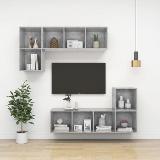 Έπιπλο Τηλεόρασης VidaXL από Μοριοσανίδα 37x37x72cm - Γκρι image 7