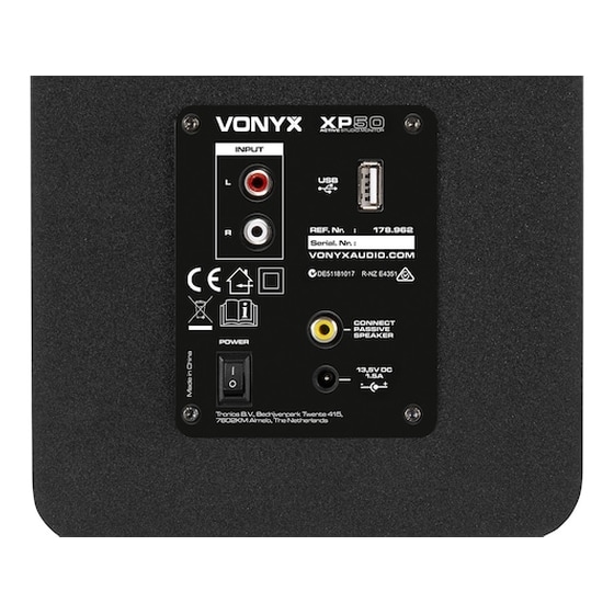 Vonyx Xp50 Σετ Ενεργών Bluetooth Ηχείων Monitor 5.25” Usb image 3