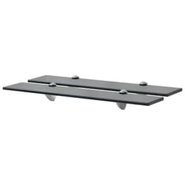 Ράφια Τοίχου VidaXL από Γυαλί 60x20 cm 2 Tμχ - Μαύρο