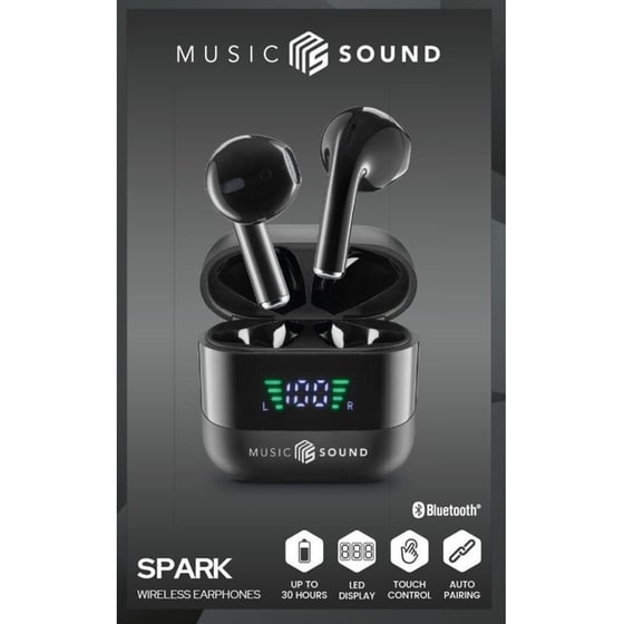 Ακουστικά Bluetooth Music Sound Spark - Μαύρα image 1