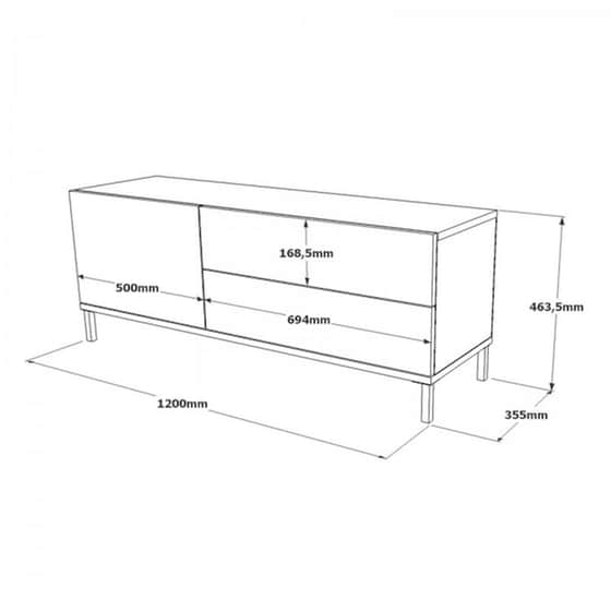 Έπιπλο Τηλεόρασης Levante Μοριοσανίδα 120x35.5x46.4cm - Καφέ image 1