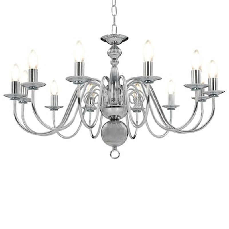 Vidaxl Πολυέλαιος Ασημί Με 12 Ντουί Ε14 VIDAXL