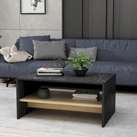 Τραπεζάκι Σαλονιού 24Mall Luca Sapphire από Μοριοσανίδα 90x45x46 cm - Μαύρο image 3