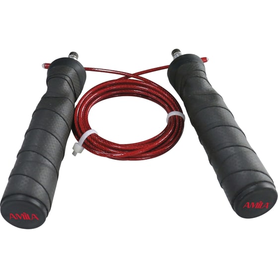 Σχοινάκι Γυμναστικής Amila Speed Rope Power Grip 44057 330 cm - Κόκκινο/ Μαύρο image 1