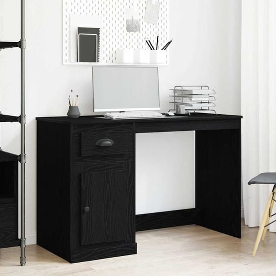 Γραφείο VidaXL από Επεξεργασμένο Ξύλο 50x115x75 cm - Μαύρη Οξιά image 2