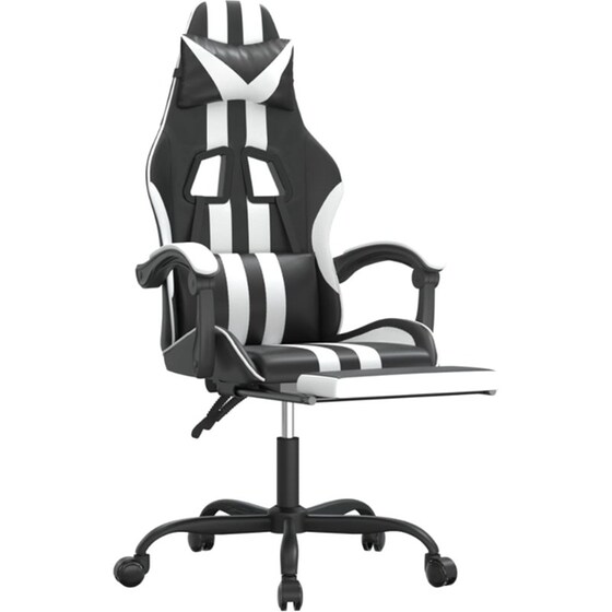 Καρέκλα Gaming VIDAXL 349536 με Υποπόδιο από Τεχνητό Δέρμα - Μαύρο image 4