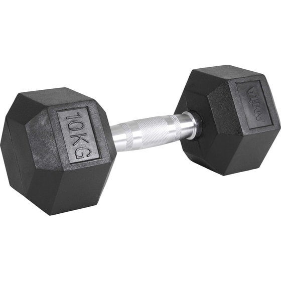 Βαράκι Εξάγωνο 10kg Amila Rubber Cover Class A 84539 από Χυτοσίδηρο - Μαύρο image 0