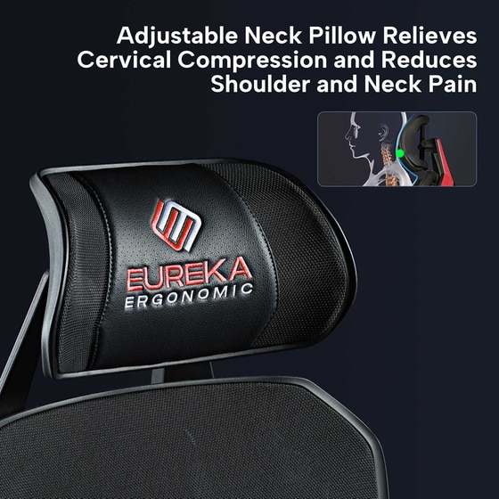 Καρέκλα Gaming Eureka Ergonomic Hybrid Typhon ERK-GC05-R από Ύφασμα - Μαύρη/Κόκκινη image 7