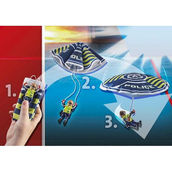 PLAYMOBIL® City Action Καταδίωξη Αμφίβιου Οχήματος από Αστυνομικό Αλεξίπτωτο (70781) image 4