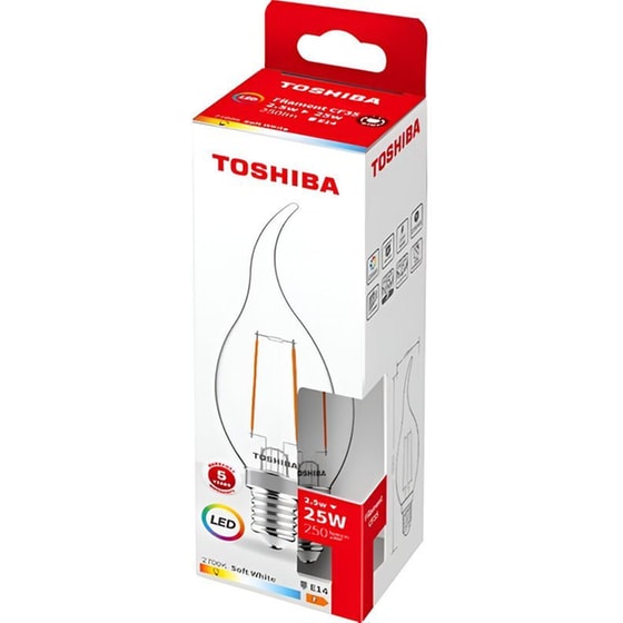 Λάμπα LED Toshiba Filament CF35 E14 2.5W 2700K - Θερμό Λευκό image 1