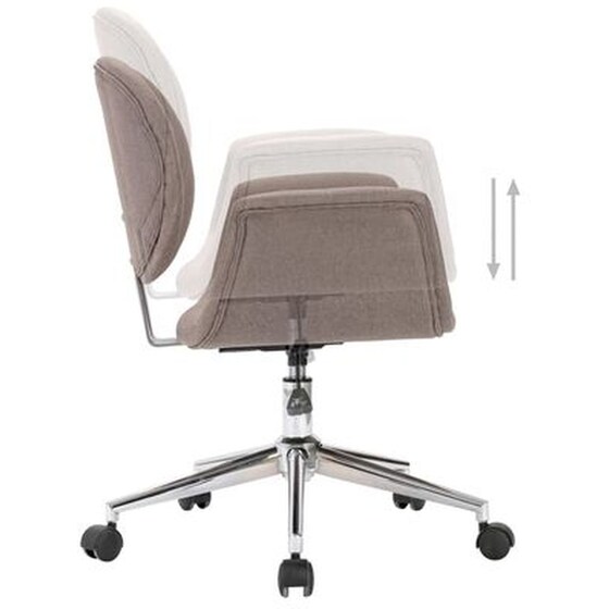 Καρέκλες Τραπεζαρίας Vidaxl  Περιστρεφόμενες Υφασμάτινες 4 Τμχ - Taupe image 3