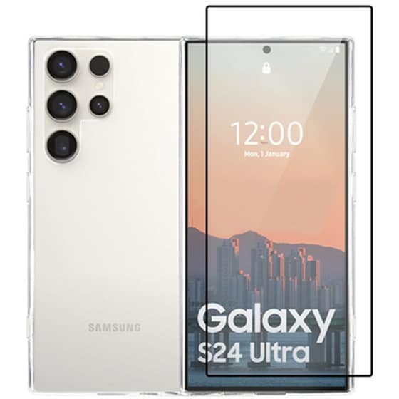 Θήκη + Προστατευτικό οθόνης Samsung S24 Ultra - Vivid Set Celly Case + Full Face Tempered Glass - Black image 0