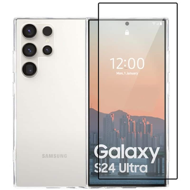 Θήκη + Προστατευτικό οθόνης Samsung S24 Ultra - Vivid Set Celly Case + Full Face Tempered Glass - Black