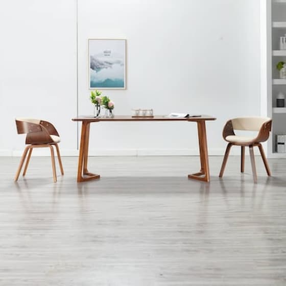 Vidaxl Καρέκλα Τραπεζαρίας Κρεμ Από Λυγισμένο Ξύλο Και Συνθετικό Δέρμα image 1