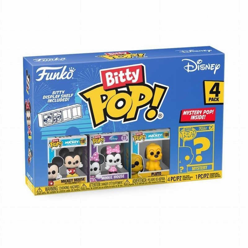 FUNKO Funko Bitty Pop! - Disney - Mickey Mouse, Minnie Mouse, Pluto And Chase Mystery 4-pack