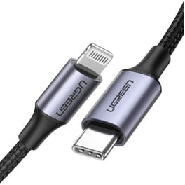 Καλώδιο δεδομένων Ugreen Aluminum Shell Usb-C To Lightning 3A 1m - Space Grey