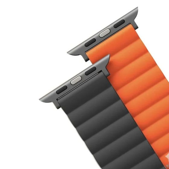 Λουράκι Uniq Revix Reversible Magnetic για Apple Watch 42/44/45mm - Charcoal (Grey/Orange) image 5