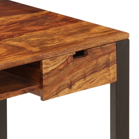 Γραφείο με Συρτάρια VidaXL από Μασίφ Ξύλο Sheesham 110x55cm - Sheesham/Μαύρο image 4