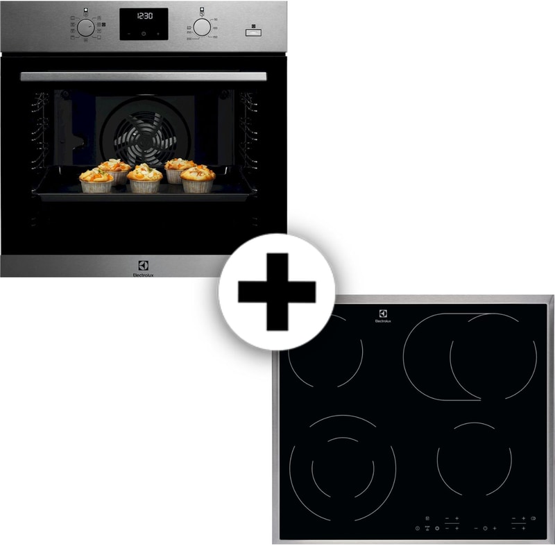 ELECTROLUX EOD3H50TX EHF6346XOK 72 Lt Inox Εντοιχιζόμενος Σετ Φούρνος και Εστία