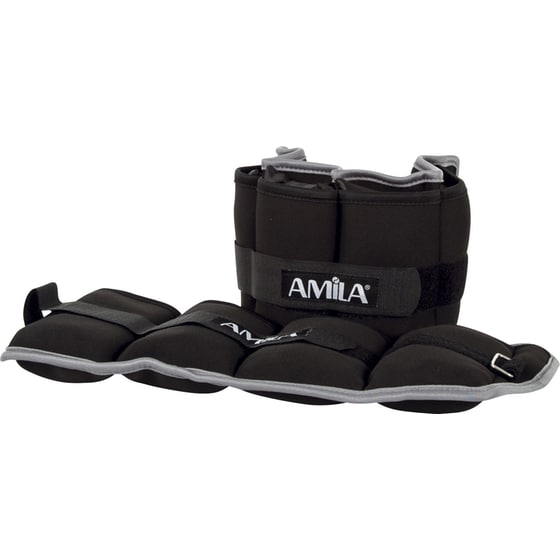 Βαράκια Άκρων 2 x 5kg Ρυθμιζόμενου Βάρους Amila 44106 από Νεοπρένιο - Μαύρα image 1