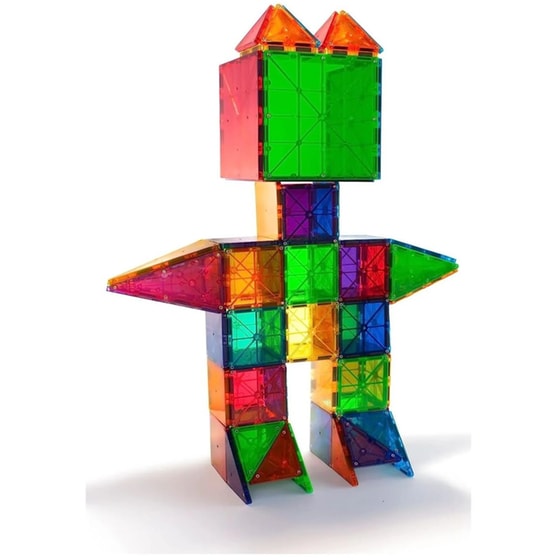 Magna-Tiles® Clear Colors Μαγνητικό Παιχνίδι Κατασκευών - 100 Κομμάτια (4300) image 2