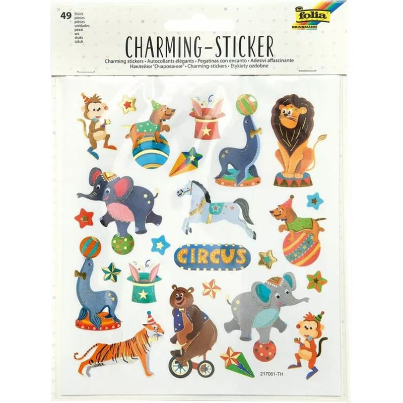 FOLIA Σετ 49 Charming Stickers, 2 Φύλλα 15χ17cm, Τσιρκο