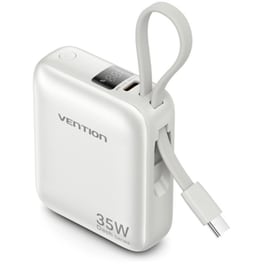 Powerbank Vention FKMN0 με ενσωματωμένο καλώδιο USB-C 10.000mAh 45W - Beige