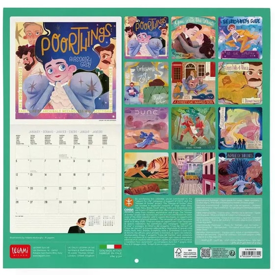 Ημερολόγιο Τοίχου Legami 2026 Book Lovers 30x29cm image 1