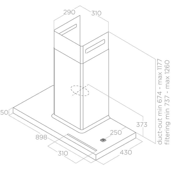 ELICA BIO WH/A 90 ROVERE 90 cm Λευκό Καμινάδα - Τζάκι Απορροφητήρας image 6