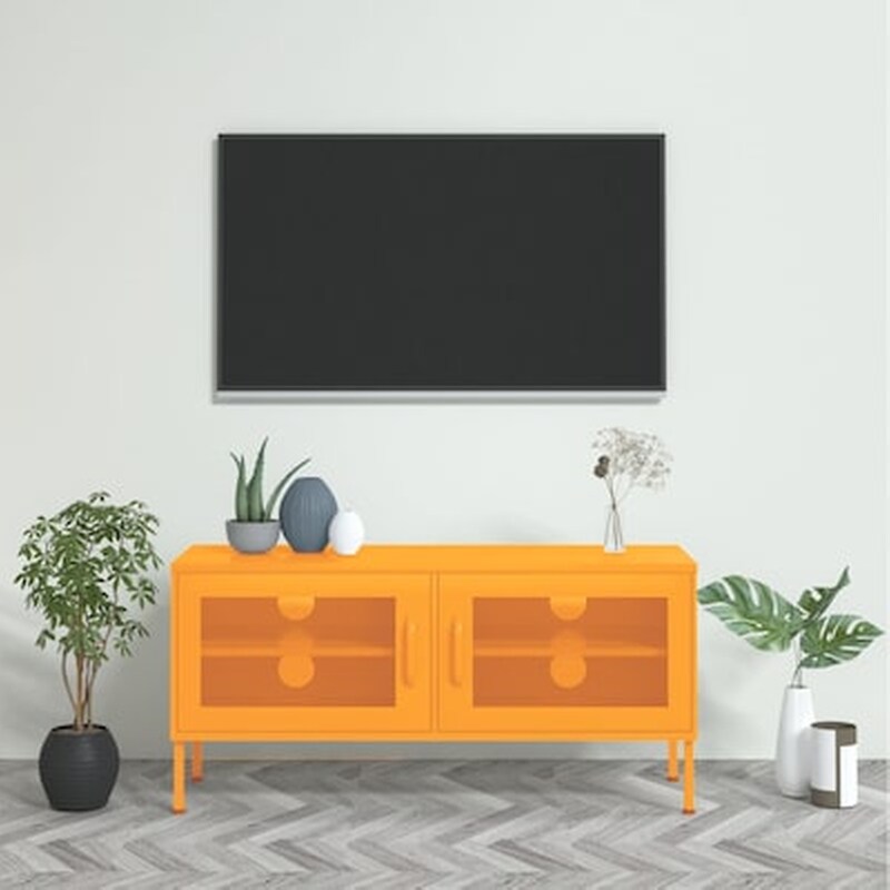 Έπιπλο Τηλεόρασης Vidaxl Ατσάλι 105x35x50 cm - Κίτρινο