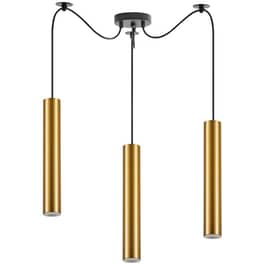 Φωτιστικό Οροφής Τρίφωτο Homelighting Adept Tube 77-8680 Μεταλλικό - Χρυσό