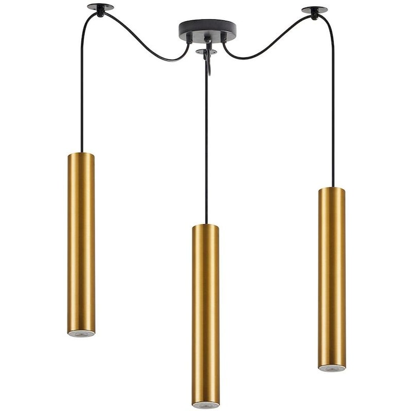 Φωτιστικό Οροφής Τρίφωτο Homelighting Adept Tube 77-8680 Μεταλλικό - Χρυσό