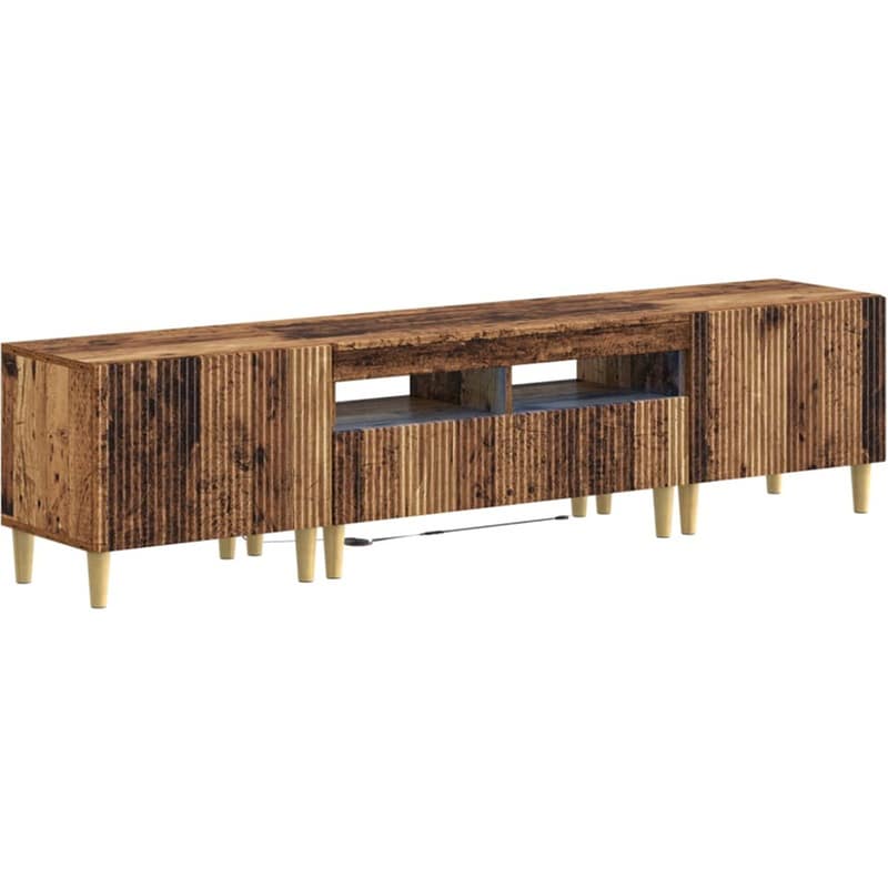 Έπιπλο Τηλεόρασης VidaXL ARNHEM με LED 3 τμχ 178 x 35 x 43 cm - Παλαιωμένο Ξύλο
