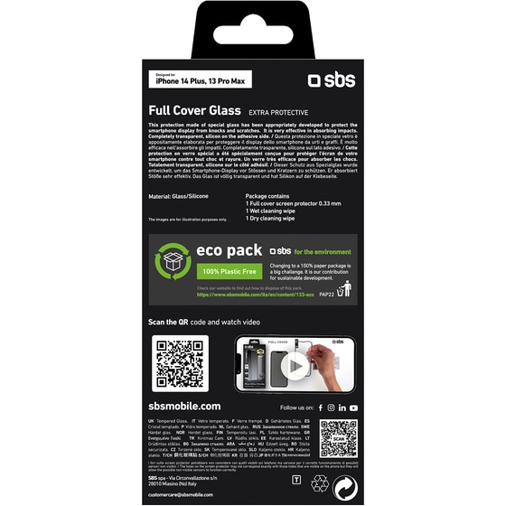 Προστατευτικό οθόνης Apple iPhone 13 Pro Max/iPhone 14 Plus - Sbs Tempered Glass Black image 2