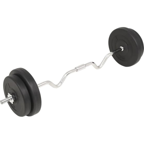 Σετ Στραβόμπαρα Φ25mm 5.4kg VidaXL 91399 120cm με 4 Δίσκους Βαρών 25kg και 2 Κολάρα από Ατσάλι image 2