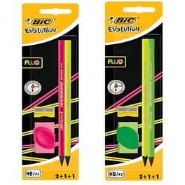Σετ Γραφής Bic 2 Μολύβια με Γόμα και Ξύστρα (4 Τεμάχια)