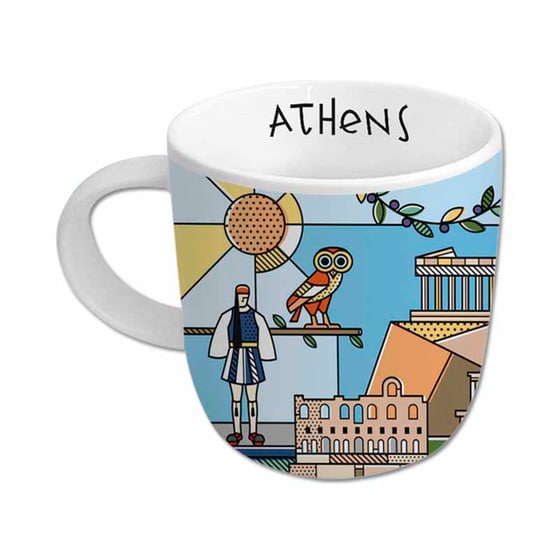 ATP Κεραμική Κούπα Πολύχρωμη Athens 360 ml image 1