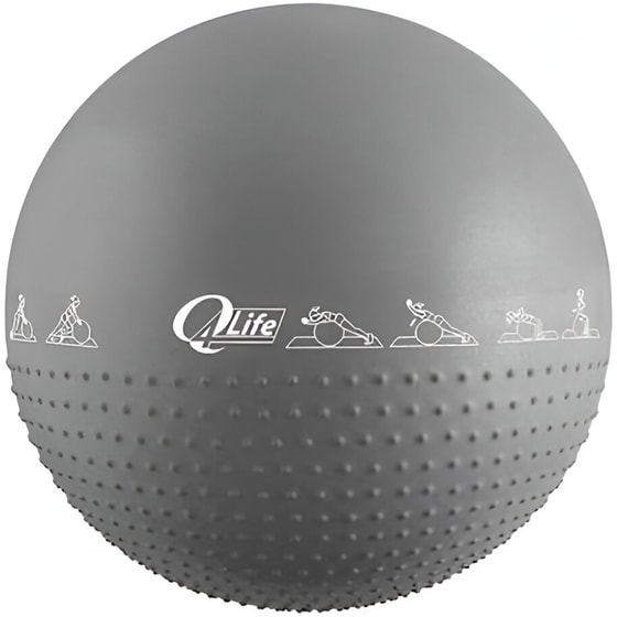 Μπάλα Γυμναστικής Aria Trade Κατάλληλη για Pilates, Yoga 65 cm από PVC με Τρόμπα - Γκρι image 0