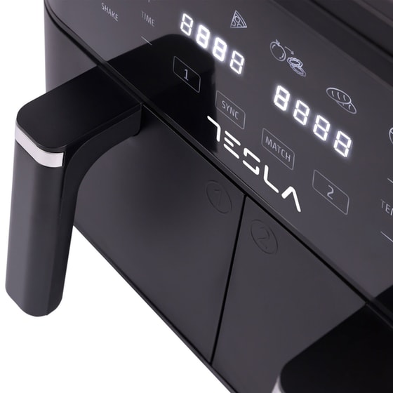 TESLA AF900BSD 2400 W με Αποσπώμενο Διπλό Κάδο 9 L Μαύρη φριτέζα Αέρος image 3
