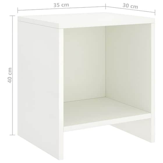 Κομοδίνο Vidaxl Από Μασίφ Ξύλο Πεύκου 35x30x40 cm - Λευκό image 5