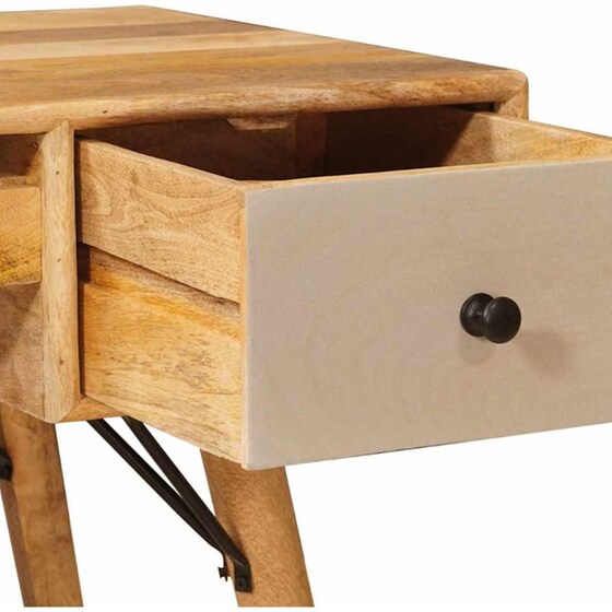 Γραφείο Γραφής VidaXL από Μασίφ Ξύλο Μάνγκο 110x55x76 cm - Καφέ image 6