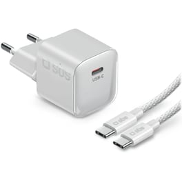 Σετ Φόρτισης SBS Wall Charger Kit 1x USB-C 20W με καλώδιο USB-C σε USB-C 1.5m Λευκό