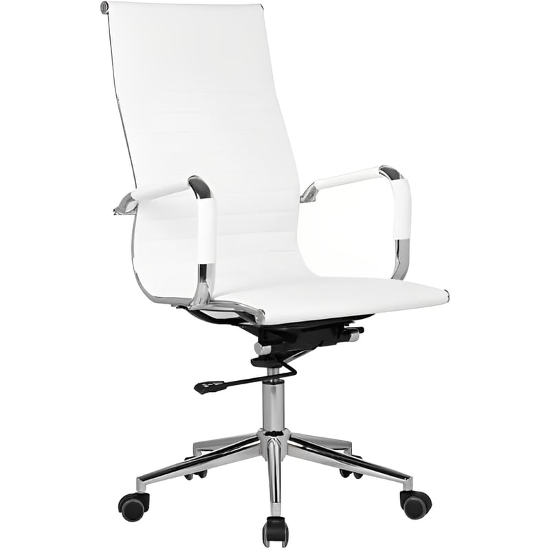 Καρέκλα Διευθυντική Woodwell BF3300 από Τεχνητό Δέρμα - Λευκή