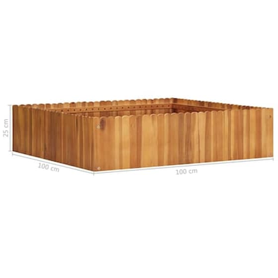Vidaxl Ζαρντινιέρα Υπερυψωμένη 100 X 100 X 25 Εκ. Μασίφ Ξύλο Ακακίας image 4