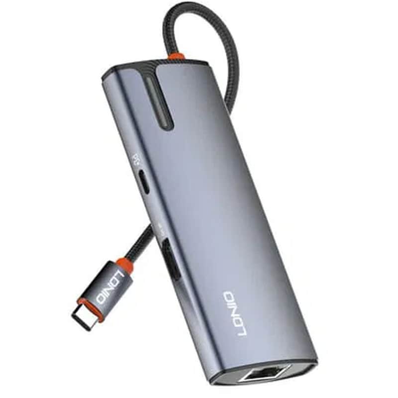 Ldnio Docking Station DS-16H 6 Θυρών με Σύνδεση USB-C, 4K, 100W PD - Γκρι LDNIO