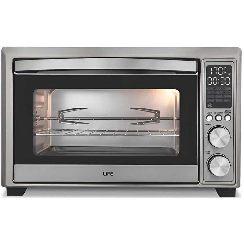 LIFE LIFE Bigoven AF 2σε1 Air Fryer Oven με Πόρτα 1800 W 30 L Ασημί Φριτέζα - Φουρνάκι Αέρος