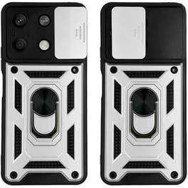 Θήκη Xiaomi Redmi Note 13 5G - Sonique Ring Armor Campro - Ασημί