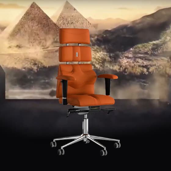 Καρέκλα Διευθυντική Kulik Pyramid από Τεχνητό Δέρμα - Πορτοκαλί image 1